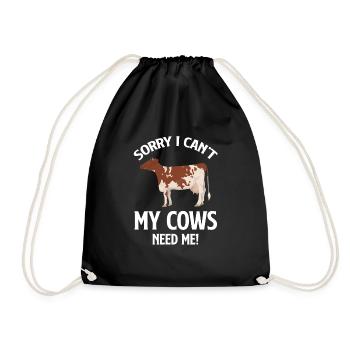 I'm sorry my cows don't need me - Drawstring Bag - black - Front