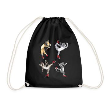 Figure Skating - Cat Figure Skating - Drawstring Bag - black - Front