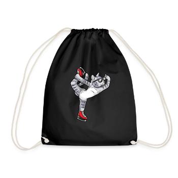 Figure Skating - Cat Figure Skating - Drawstring Bag - black - Front