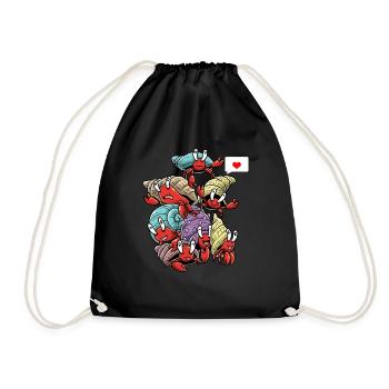 Funny Hermit Crab - Drawstring Bag - black - Front