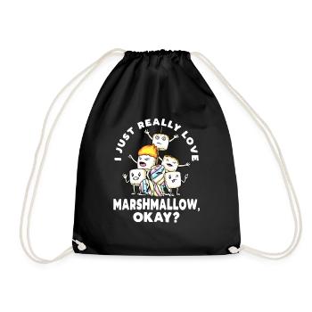 Ich Liebe Marshmallows Einfach Wirklich - Turnbeutel - Schwarz - Vorne