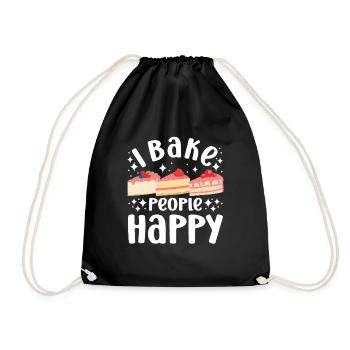 Pastry Lover I Bake People Happy Cute Baking Gift - Turnbeutel - Schwarz - Vorne
