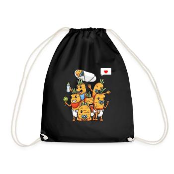 Drôles de carottes miniatures de légumes - Sac de sport léger - noir - Devant