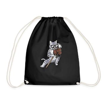 Drôle de passe-temps Horsing chat - Sac de sport léger - noir - Devant
