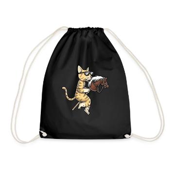 Drôle de passe-temps Horsing chat - Sac de sport léger - noir - Devant