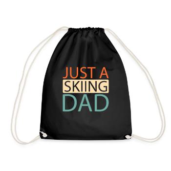 Skiing Après Ski Just A Skiing Dad - Drawstring Bag - black - Front