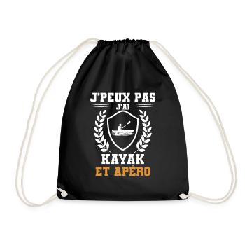 je peux pas j'ai kayak et apéro humour - Sac de sport léger - noir - Devant