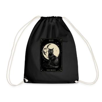 Mysterious Moon and Black Cat XVII - Drawstring Bag - black - Front