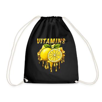LEMON VITAMINS - Drawstring Bag - black - Front