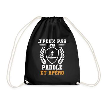 je peux pas j'ai paddle et apéro humour - Sac de sport léger - noir - Devant