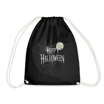 Halloween Costume Pumpkin Scary Spooky Horror Party - Drawstring Bag - black - Front
