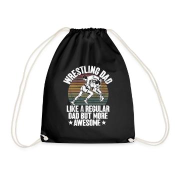 Wrestling Dad Wrestler Men's Father's Day - Drawstring Bag - black - Front