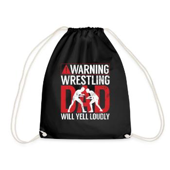 Wrestling Dad Wrestler Men's Father's Day - Drawstring Bag - black - Front