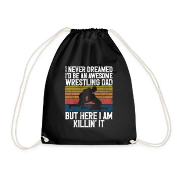 Lutte Papa Lutteur Fête des Pères Hommes - Sac de sport léger - noir - Devant