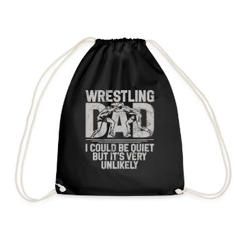 Wrestling Dad Wrestler Men's Father's Day - Drawstring Bag - black - Front