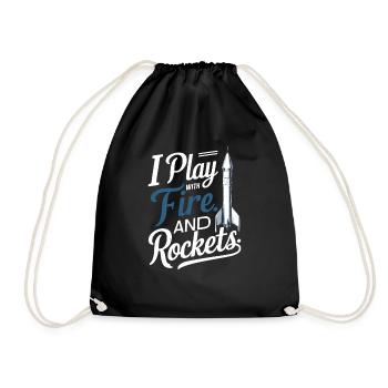 Funny Model Rockets - Drawstring Bag - black - Front
