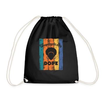 Unapologetically Colorful Afro Art - Drawstring Bag - black - Front