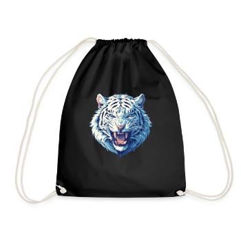 White Tiger Weiße Tiger Weißer Tiger - Turnbeutel - Schwarz - Vorne