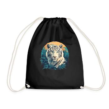 White Tiger Weiße Tiger Weißer Tiger - Turnbeutel - Schwarz - Vorne