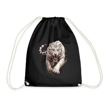 White Tiger Weiße Tiger Weißer Tiger - Turnbeutel - Schwarz - Vorne