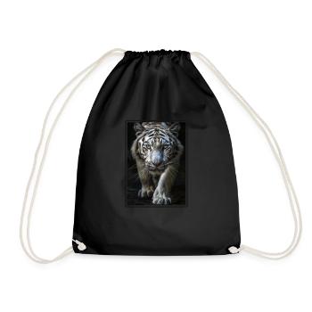 White Tiger Weiße Tiger Weißer Tiger - Turnbeutel - Schwarz - Vorne