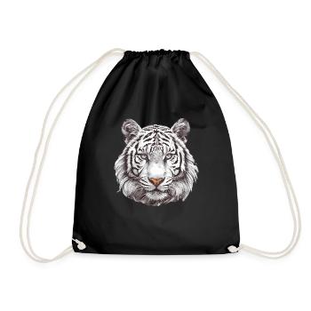 White Tiger Weiße Tiger Weißer Tiger - Turnbeutel - Schwarz - Vorne