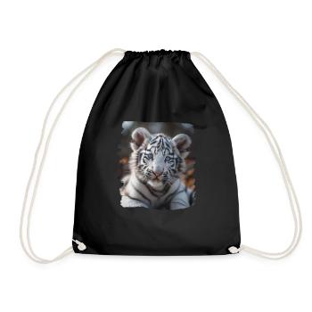 White Tiger Weiße Tiger Weißer Tiger - Turnbeutel - Schwarz - Vorne