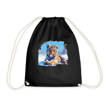 Sibirische Tiger Sibirischer Tiger - Turnbeutel - Schwarz - Vorne