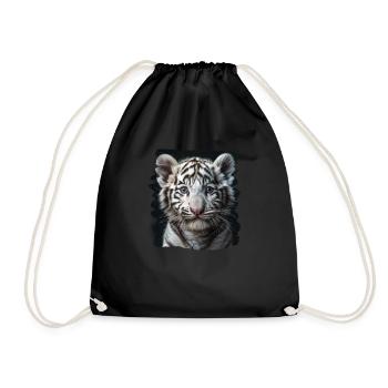 White Tiger Weiße Tiger Weißer Tiger - Turnbeutel - Schwarz - Vorne