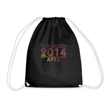 Anniversaire rétro avril 2014 - Ligne de coucher de soleil - Sac de sport léger - noir - Devant