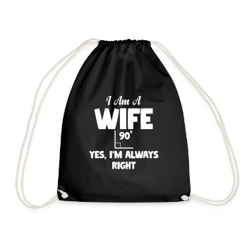 Je suis une épouse, j’ai toujours raison - Sac de sport léger - noir - Devant