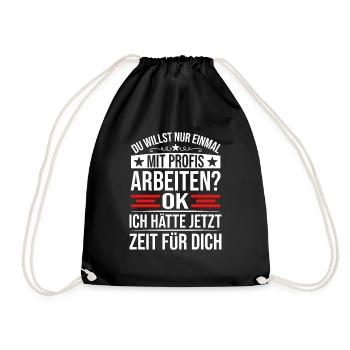 Working With The Pros Craft Sayings Funny - Drawstring Bag - black - Front