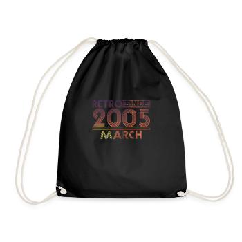 Retro Birthday March 2005 - Sunset line - Drawstring Bag - black - Front