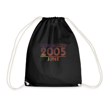 Retro Birthday June 2005 - Sunset line - Drawstring Bag - black - Front