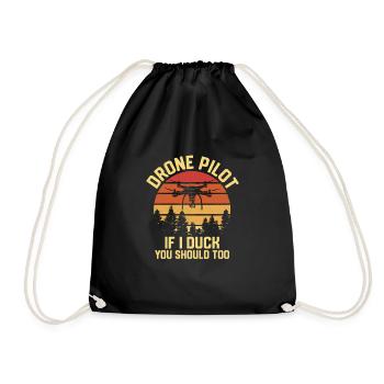 Drone Pilot If I Duck You Should Too RC Flight Qua - Drawstring Bag - black - Front