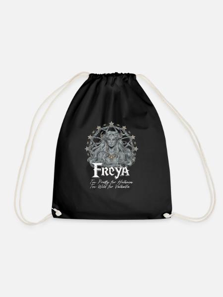 Die mythische Wikingerkönigin Freya - Turnbeutel - Schwarz