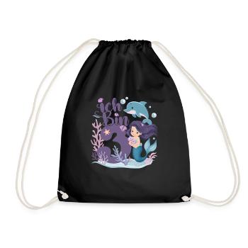 3ème anniversaire fille 3 ans sirène fête - Sac de sport léger - noir - Devant