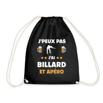 I can't I have billiards aperitif gift - Drawstring Bag - black - Front
