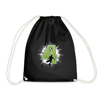 4ème anniversaire 4 ans de football Joueur de football - Sac de sport léger - noir - Devant