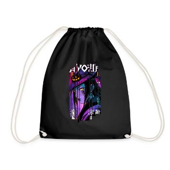 Halloween - Sorcière effet Géométrique Mauve - Sac de sport léger - noir - Devant