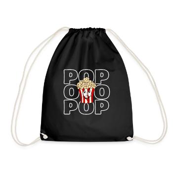 Pop Pop - Snack Fan Popcorn Liebhaber Karamell Mais - Turnbeutel - Schwarz - Vorne
