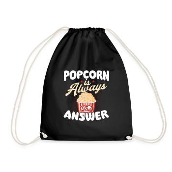 Popcorn Is Always The Answer - Kettle Corn Caramel - Drawstring Bag - black - Front