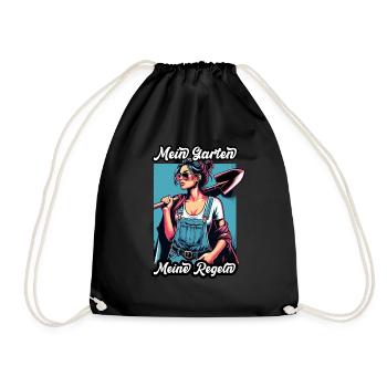 Garten Geschenk Gärtnerin Geburtstag Geschenk - Turnbeutel - Schwarz - Vorne