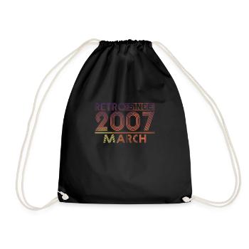 Retro Birthday March 2007 - Sunset line - Drawstring Bag - black - Front