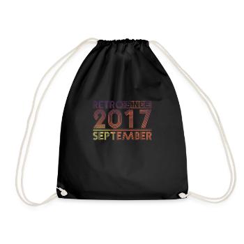 Retro Birthday September 2017 - Sunset line - Drawstring Bag - black - Front