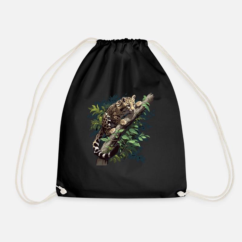 Clouded Leopard Nebelparder - Turnbeutel - Schwarz