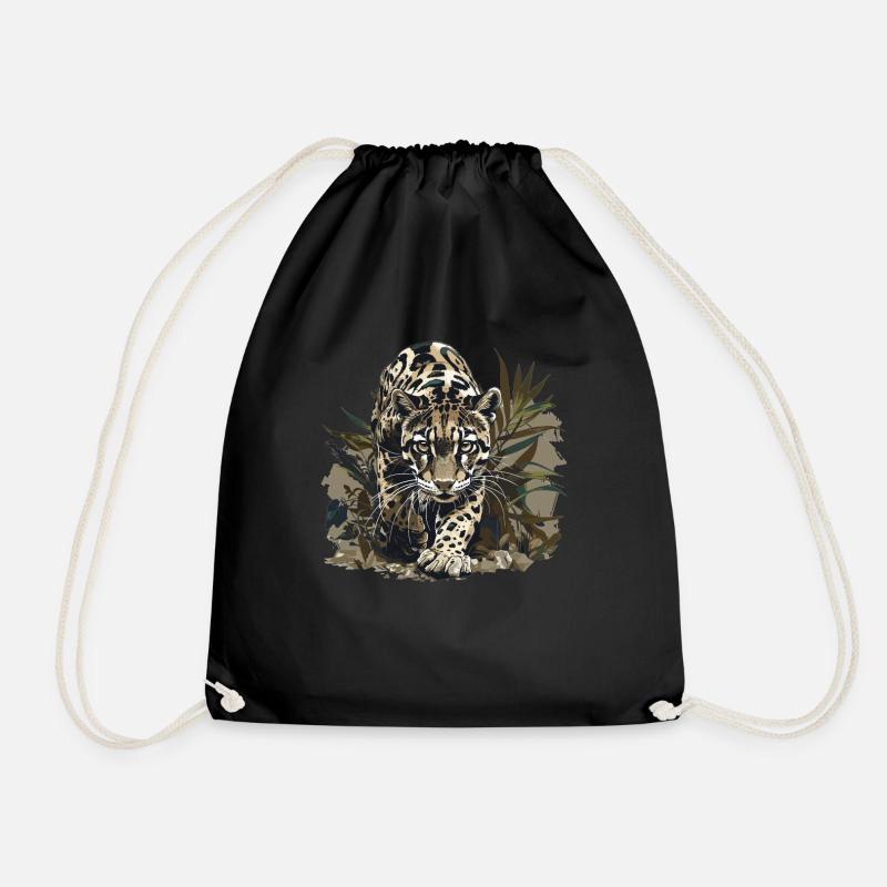 Clouded Leopard Nebelparder - Turnbeutel - Schwarz