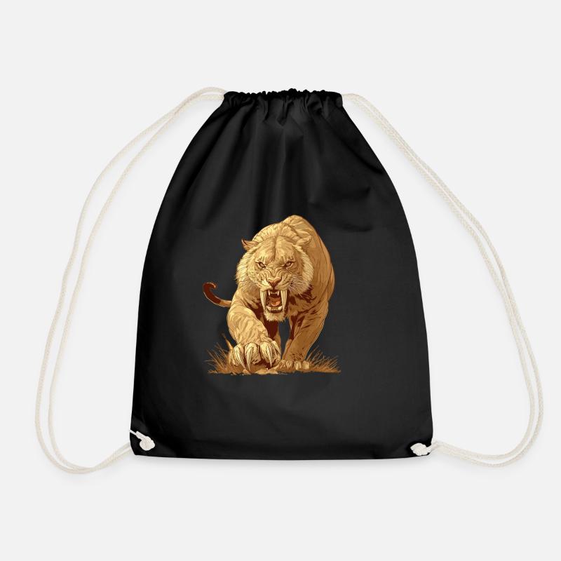 Saber-Toothed Tiger Säbelzahntiger - Turnbeutel - Schwarz