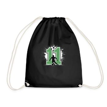 11e anniversaire 11 ans de football Joueur de football - Sac de sport léger - noir - Devant