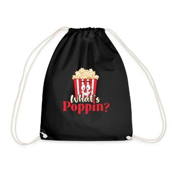 What's Poppin - Popcorn Lover Caramel Corn - Drawstring Bag - black - Front